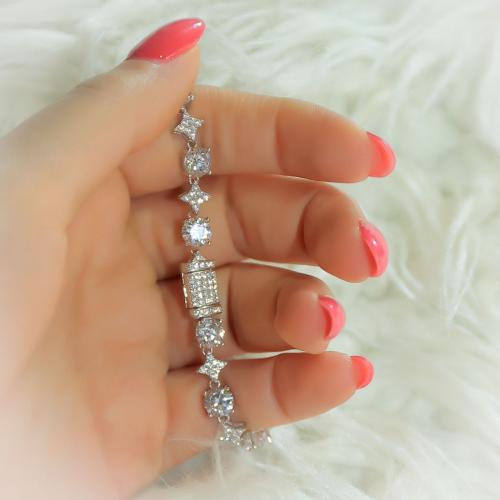 اسوارة فضة مع احجار فاخرة