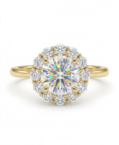 خاتم فضة MOISSANITE الماس 1ct