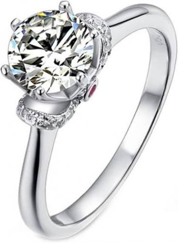 خاتم فضة MOISSANITE الماس 1ct