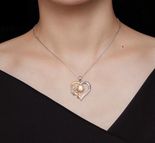 سنسال فضة الماس موزانايت 1ct