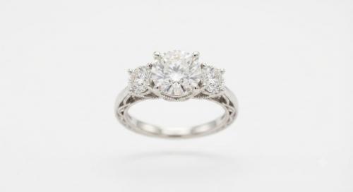 خاتم فضة MOISSANITE الماس 1ct