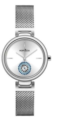 ساعة HOPECCSA فضية مع عين تركي