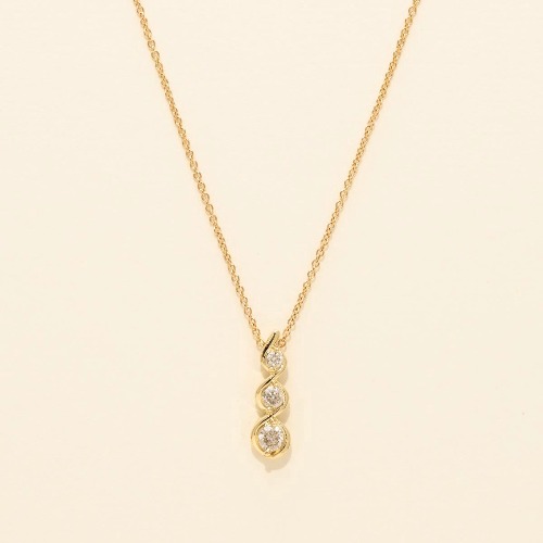 سنسال فضة الماس موزانايت 0.40ct