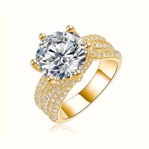 خاتم فضة MOISSANITE الماس 5ct