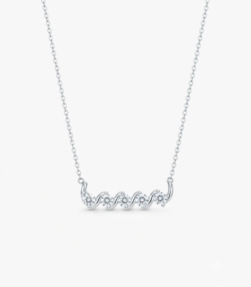سنسال فضة الماس موزانايت 2ct