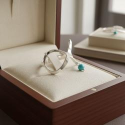 خاتم فضة تفصيل انفنتي