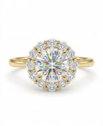 خاتم فضة MOISSANITE الماس 1ct