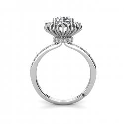 خاتم فضة MOISSANITE الماس 1ct