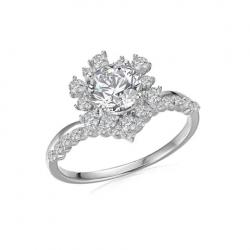 خاتم فضة MOISSANITE الماس 1ct