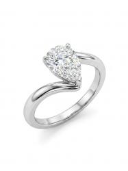 خاتم فضة MOISSANITE الماس 2ct