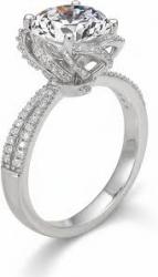 خاتم فضة MOISSANITE الماس 1ct