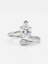 خاتم فضة MOISSANITE الماس 2ct