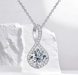 سنسال فضة الماس موزانايت 2ct