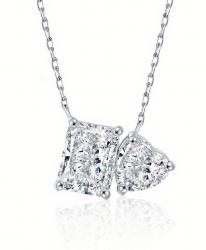 سنسال فضة الماس موزانايت 1ct