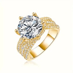 خاتم فضة MOISSANITE الماس 5ct