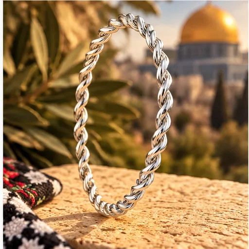 اسوارة تراثية فضة مجدولة